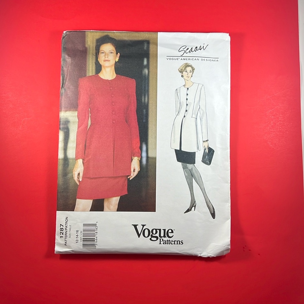 Vogue Patterns 1287 Scaasi Misses Top & Skirt Sizes 12 14 16 VTG Sewing Pattern